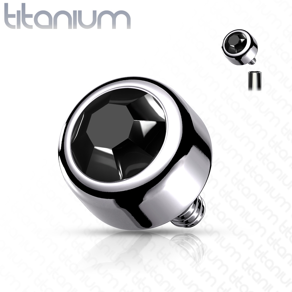 Šperky4U Náhradní kamínek k dermálu TITAN, závit 1,6 mm, 4mm - TIT1089-04K