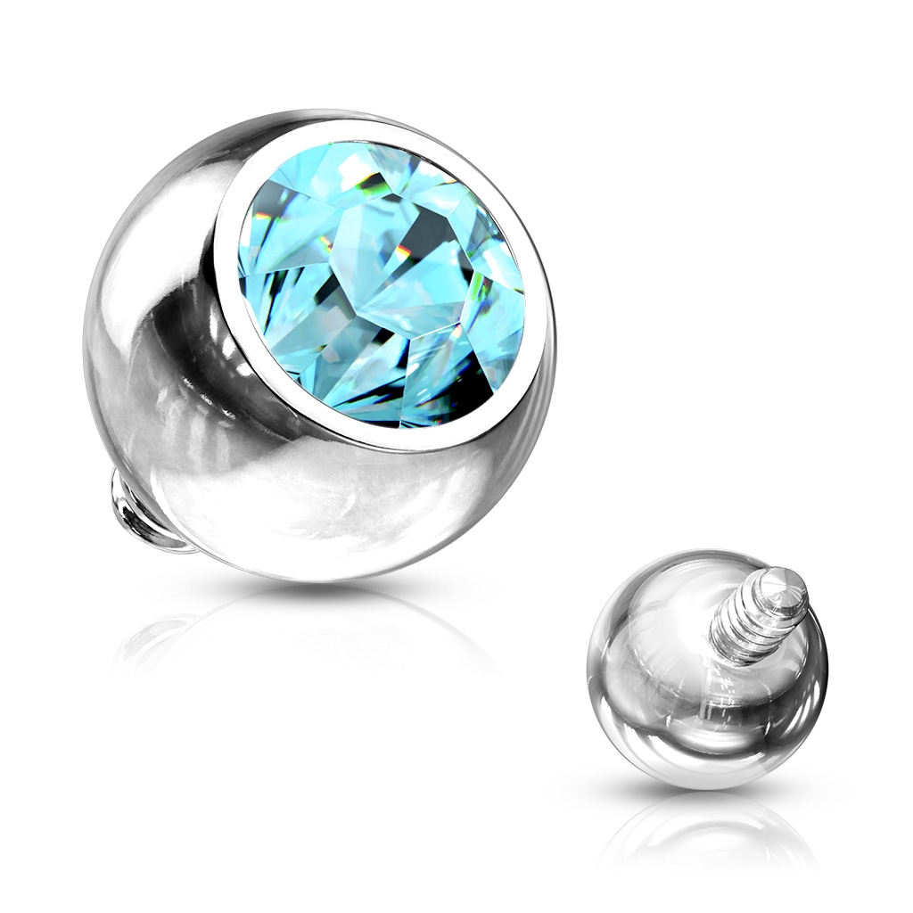 Šperky4U Ozdobný kulička s kamínem k mikrodermálu, průměr 4 mm - MD019-04Q