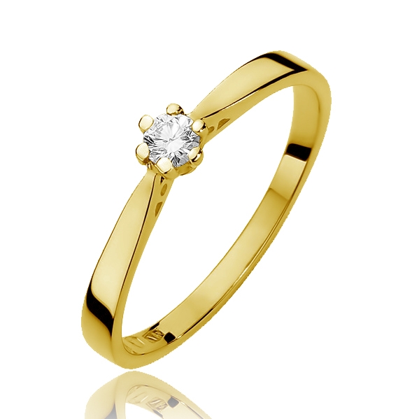 NUBIS® Zlatý zásnubní prsten s diamantem - W-229G0.10