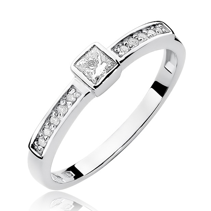 NUBIS® Zlatý zásnubní prsten s diamanty - W-327W