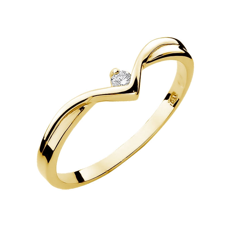 NUBIS® Zlatý zásnubní prsten s diamantem - velikost 51 - W-051G-51