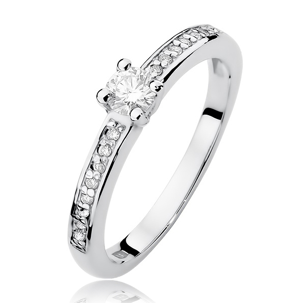 NUBIS® Zlatý zásnubní prsten s diamanty - velikost 51 - W-288W0.28-51