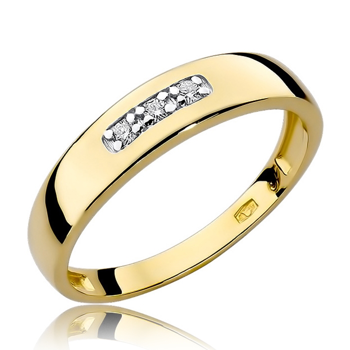 NUBIS® Zlatý zásnubní prsten s diamanty - velikost 50 - W-235G-50