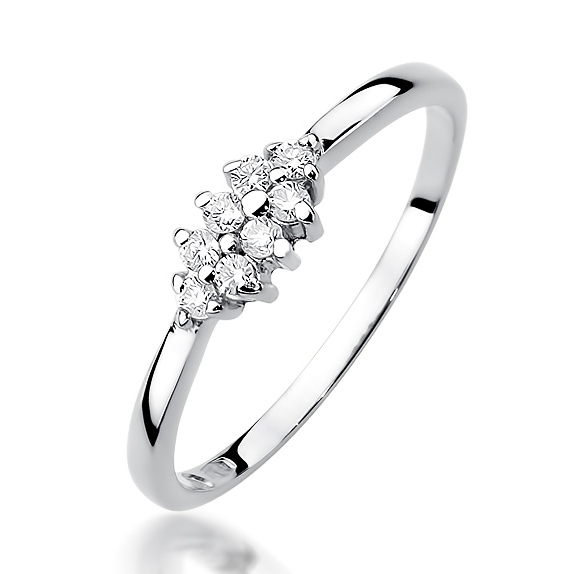 NUBIS® Zlatý zásnubní prsten s diamanty - velikost 55 - W-427W-55