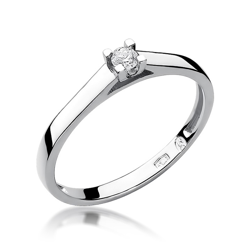 NUBIS® Zlatý zásnubní prsten s diamantem - velikost 52 - W-221-0.08W-52