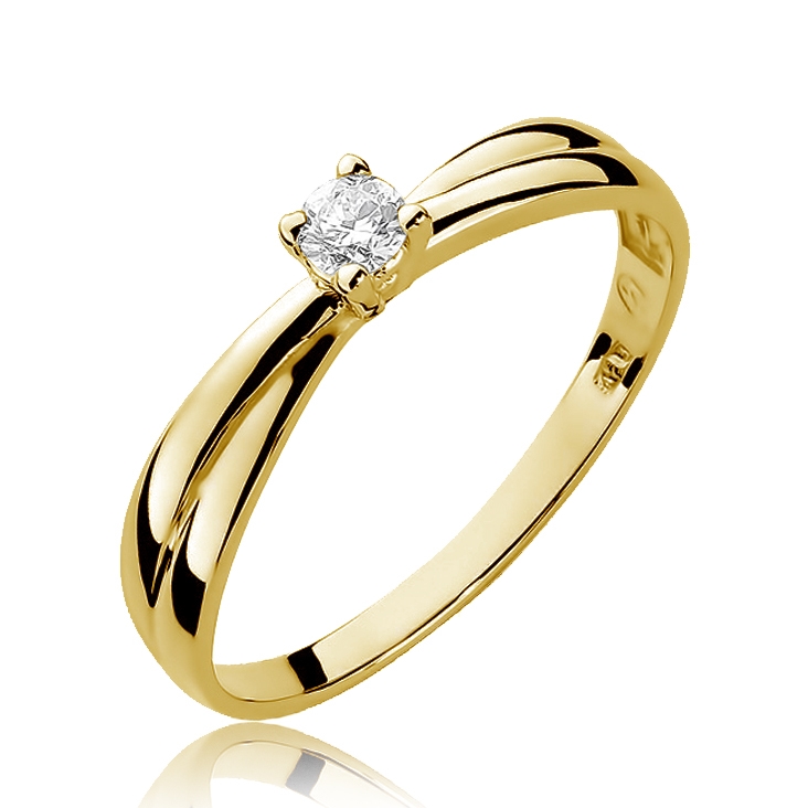 NUBIS® Zlatý zásnubní prsten s diamantem - velikost 52 - W-230G-52