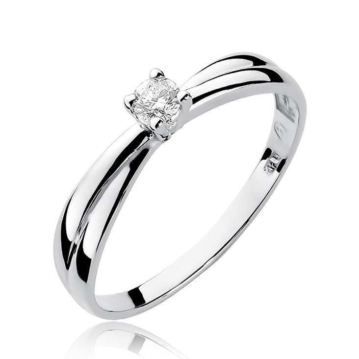 NUBIS® Zlatý zásnubní prsten s diamantem - velikost 49 - W-230W-49