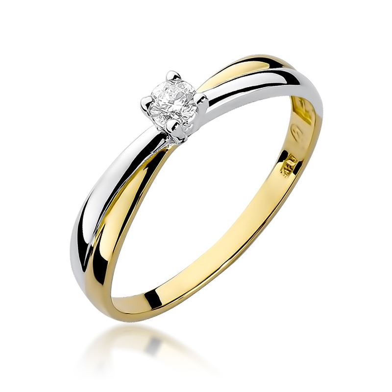 NUBIS® Zlatý zásnubní prsten s diamantem - velikost 56 - W-230GW-56