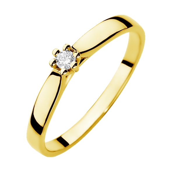 NUBIS® Zlatý zásnubní prsten s diamantem - velikost 56 - W-222-0.08G-56