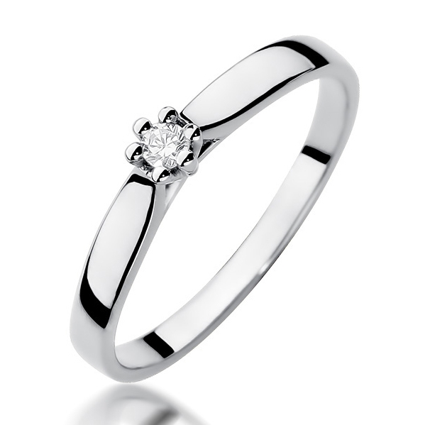 NUBIS® Zlatý zásnubní prsten s diamantem - velikost 56 - W-222-0.08W-56