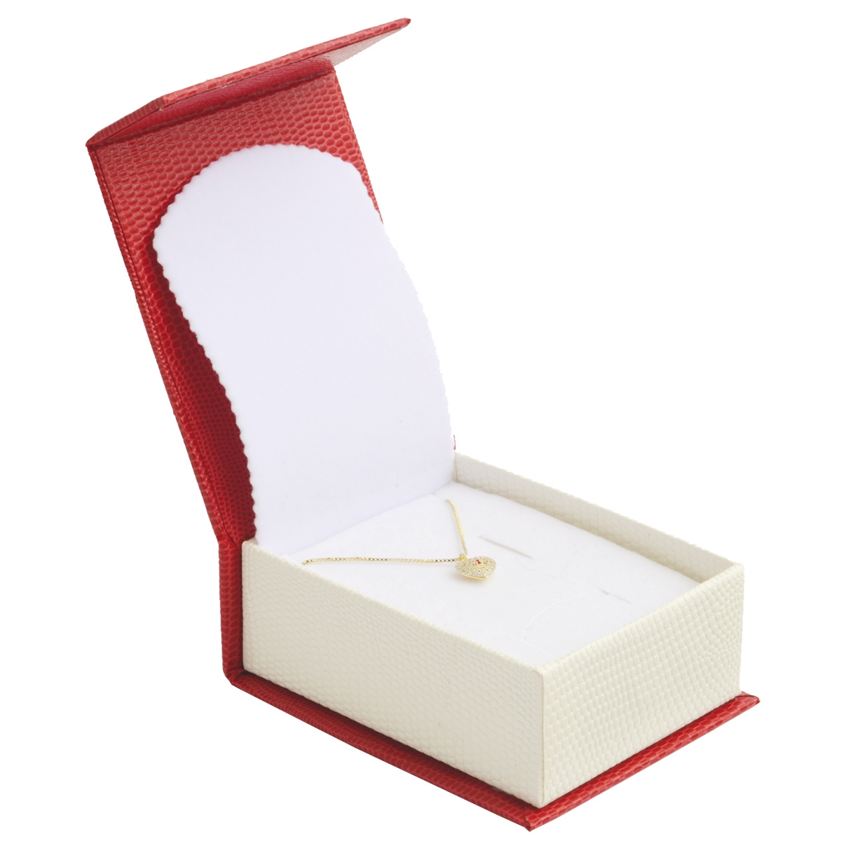Červená darčeková krabička na súpravu šperkov magnetické zatváranie