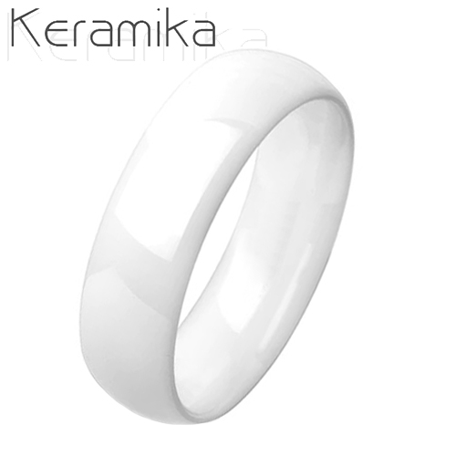 NUBIS® KM1013-6 Pánský keramický prsten bílý, šíře 6 mm - velikost 60 - KM1013-6-60
