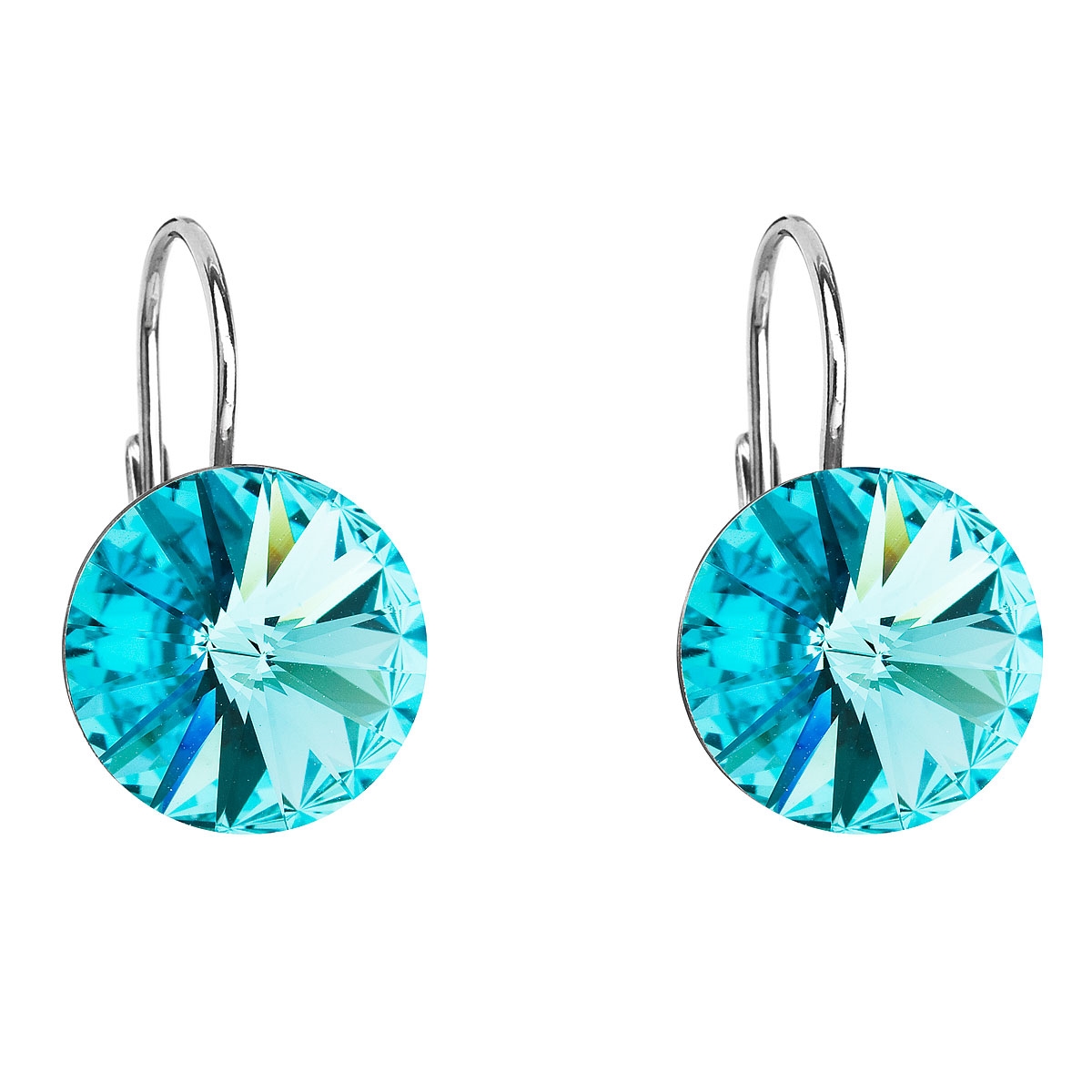 EVOLUTION GROUP CZ Stříbrné náušnice s krystaly Crystals from Swarovski® Light Turquoise - 31106.3 Light Turquoise