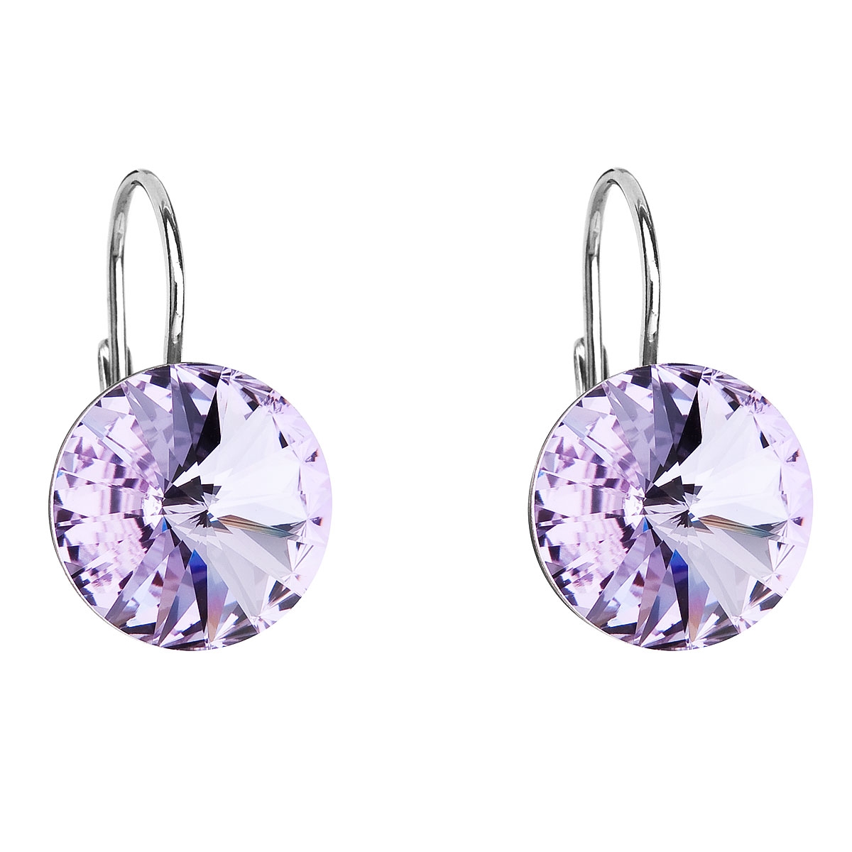 Strieborné náušnice s kryštálmi Crystals from Swarovski® Violet