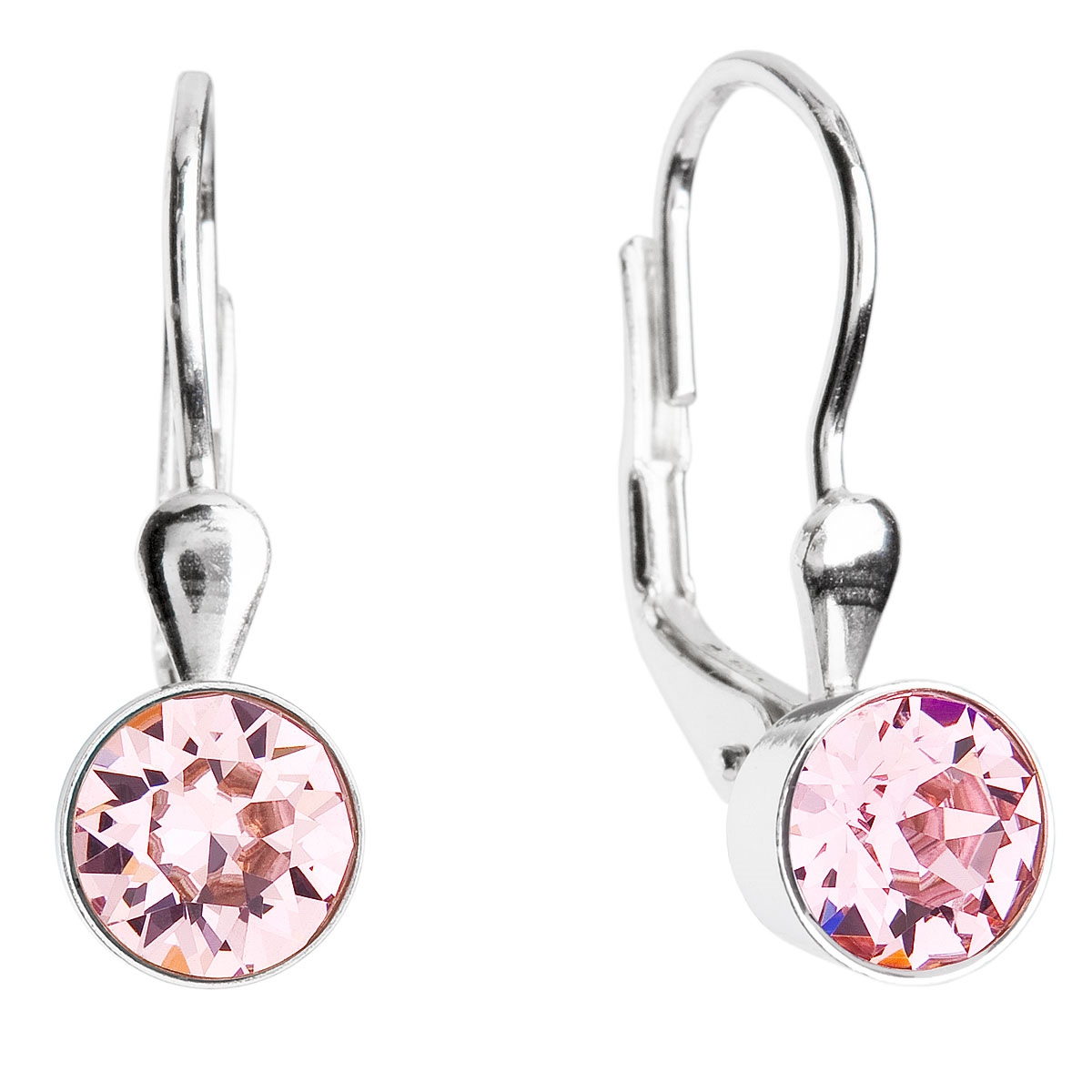 Strieborné náušnice s kryštálmi Crystals from Swarovski® Light Rose