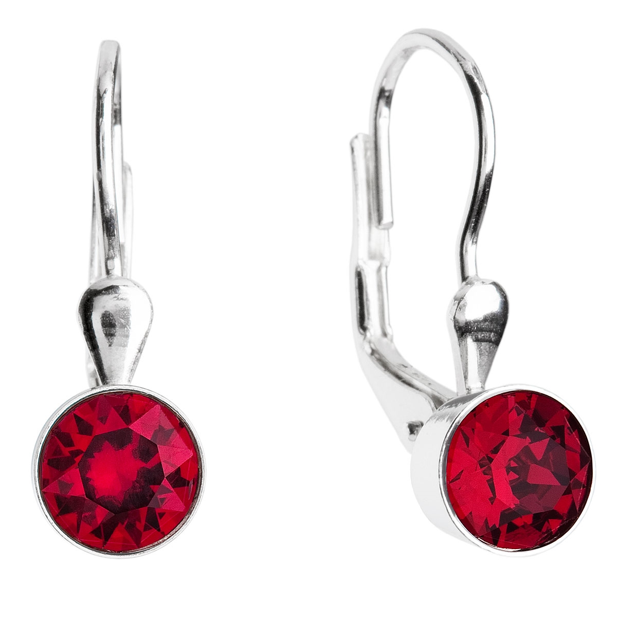 EVOLUTION GROUP CZ Stříbrné náušnice s krystaly Crystals from Swarovski® Ruby - 31112.3 Ruby