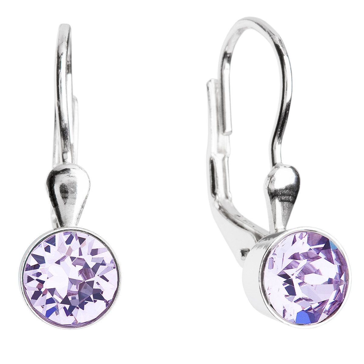 EVOLUTION GROUP CZ Stříbrné náušnice s krystaly Crystals from Swarovski® Violet - 31112.3 Violet