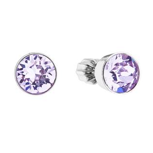 Stříbrné náušnice s krystaly Crystals from Swarovski® Violet