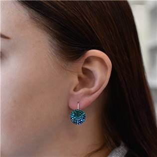 EG2055-MG Stříbrné náušnice s krystaly Crystals from Swarovski® Magic Green