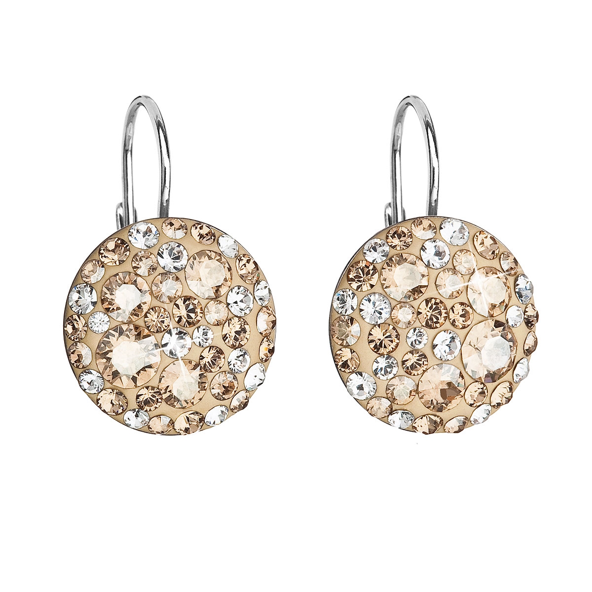 Strieborné náušnice s kryštálmi Crystals from Swarovski® Gold