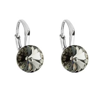 Levně EVOLUTION GROUP CZ Stříbrné náušnice s Crystals from Swarovski® Black Diamond - 31229.3 Black Diamond