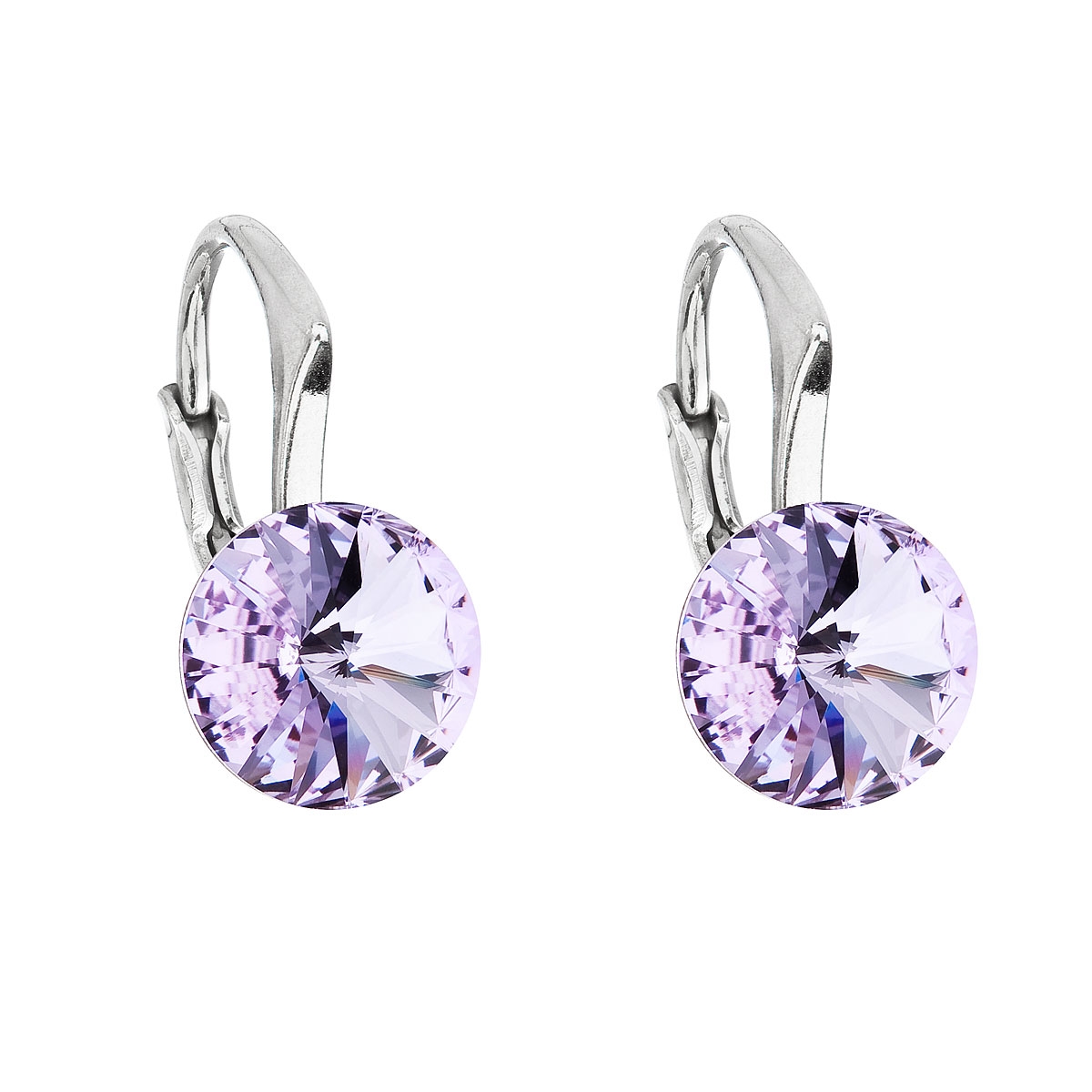 Strieborné náušnice s Crystals from Swarovski® Violet
