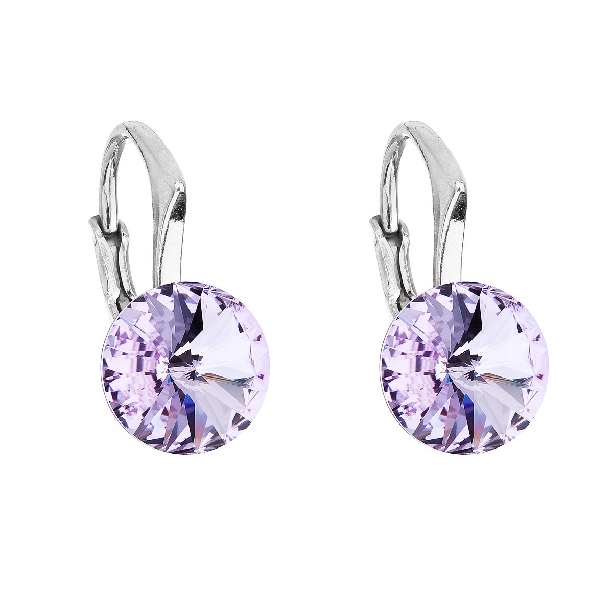 EVOLUTION GROUP CZ Stříbrné náušnice s Crystals from Swarovski® Violet - 31229.3 Violet