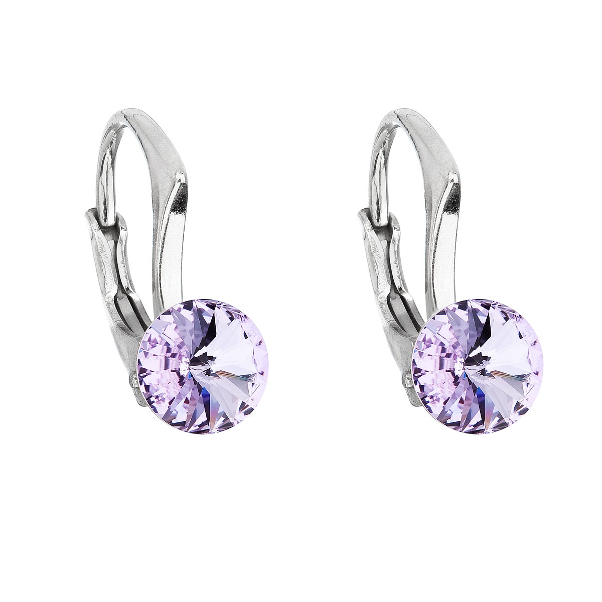 Strieborné náušnice s Crystals from Swarovski® Violet