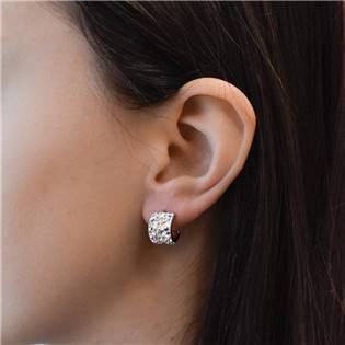 EG2698-CAB Stříbrné náušnice půlkruh s kameny Crystals from Swarovski® AB