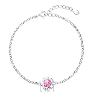 EG7057-RO Stříbrný náramek s tyrkysovým kamenem Crystals from Swarovski® Rose