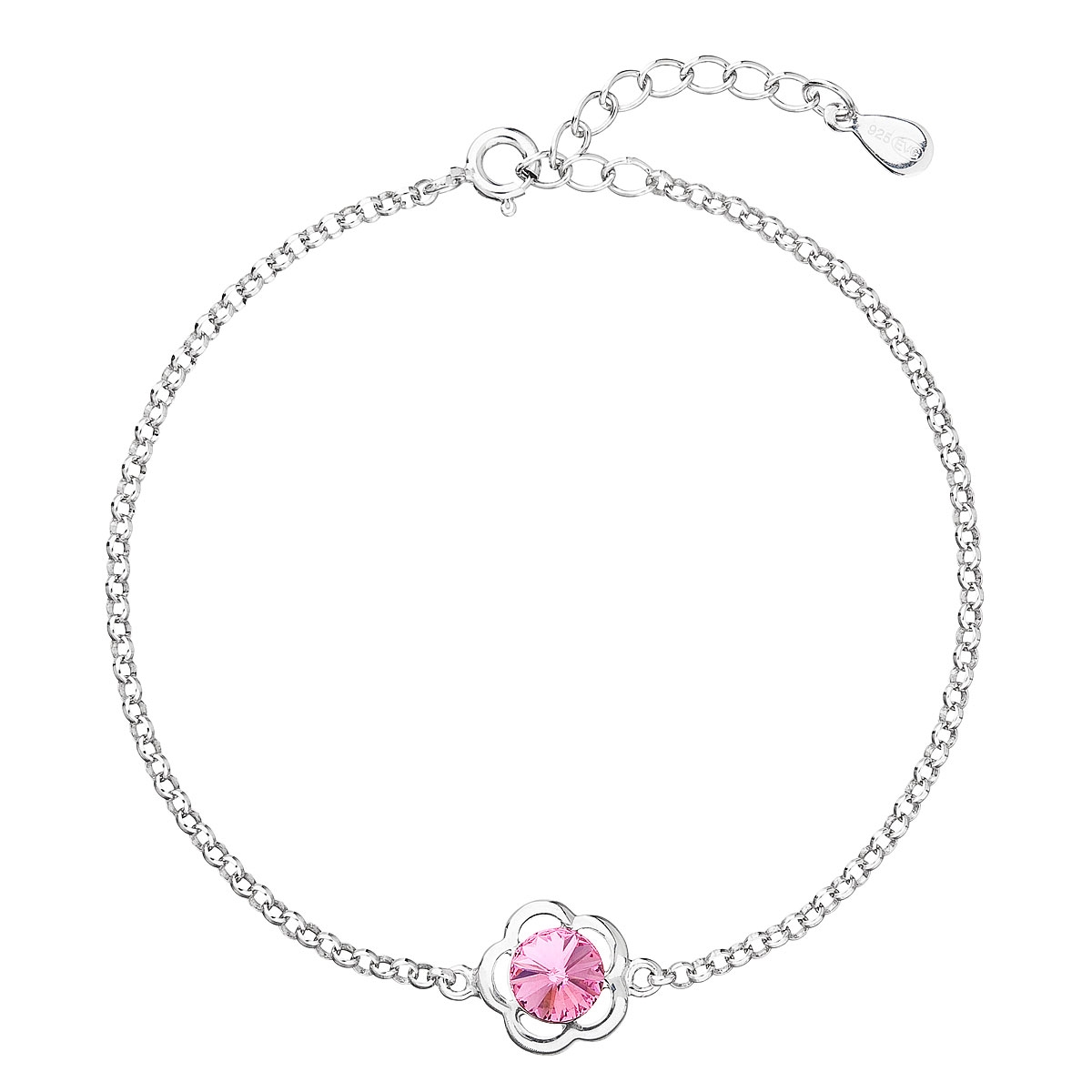 Strieborný náramok s tyrkysovým kameňom Crystals from Swarovski® Rose