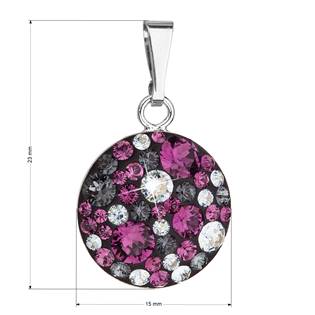 EG1081-DAM Stříbrný přívěšek s kameny Crystals from Swarovski® Dark Amethyst