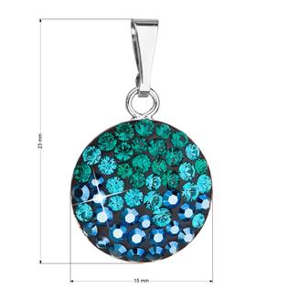 EG1081-MG Stříbrný přívěšek s kameny Crystals from Swarovski® Magic Green