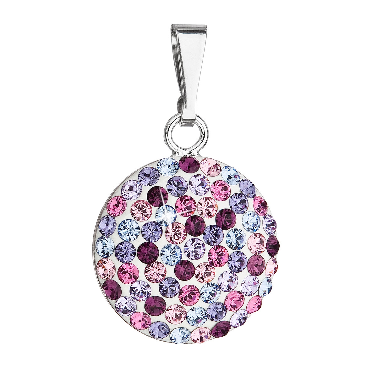 Strieborný prívesok s kameňmi Crystals from Swarovski® MIX violet