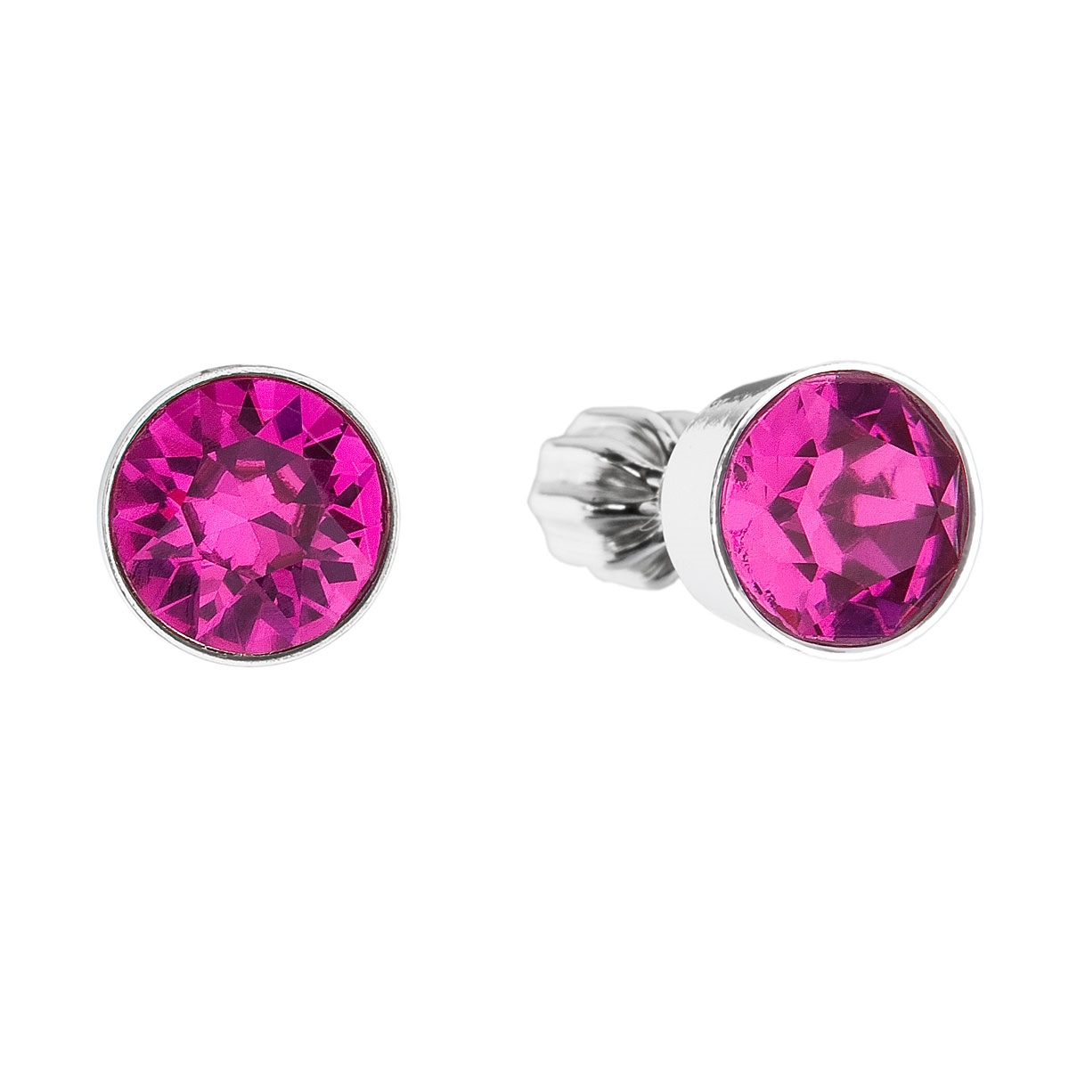 EVOLUTION GROUP CZ Stříbrné náušnice s krystaly Crystals from Swarovski® Fuchsia - 31113.3 Fuchsia