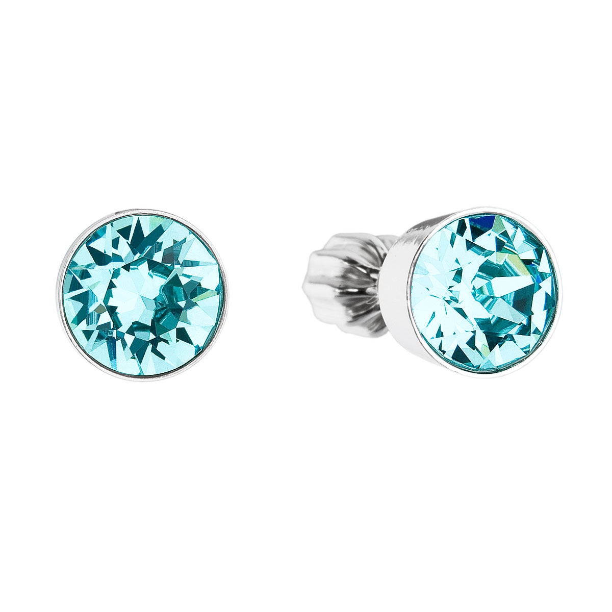 Strieborné náušnice s kryštálmi Crystals from Swarovski® Light Turquoise