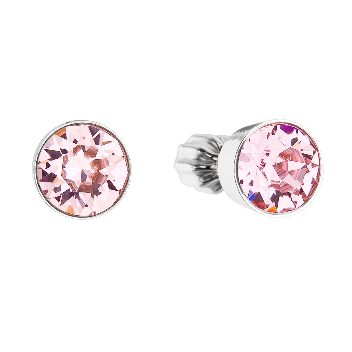 EVOLUTION GROUP CZ Stříbrné náušnice s krystaly Crystals from Swarovski® Light Rose - 31113.3 Light Rose