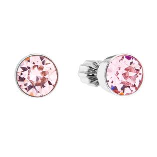 Stříbrné náušnice s krystaly Crystals from Swarovski® Light Rose