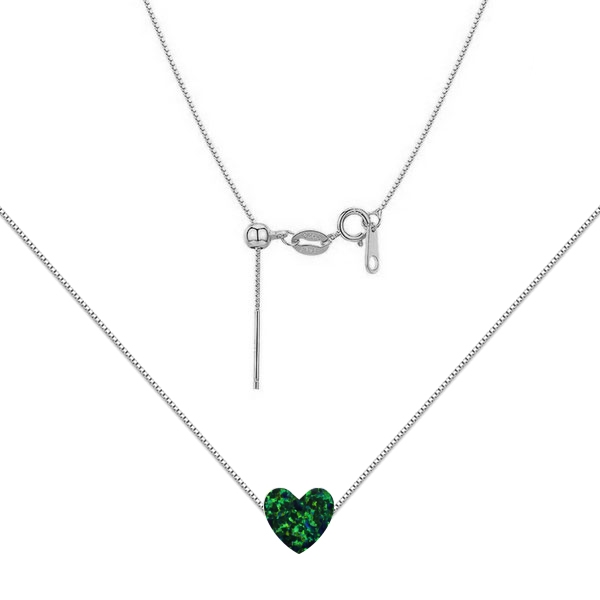 NUBIS® Stříbrný náhrdelník srdce opál - NBS03-OP19