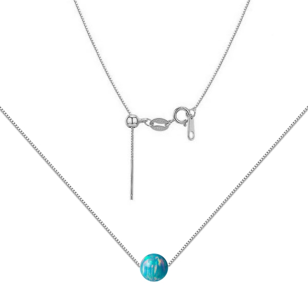 Strieborný náhrdelník s opálom - gulička 6 mm
