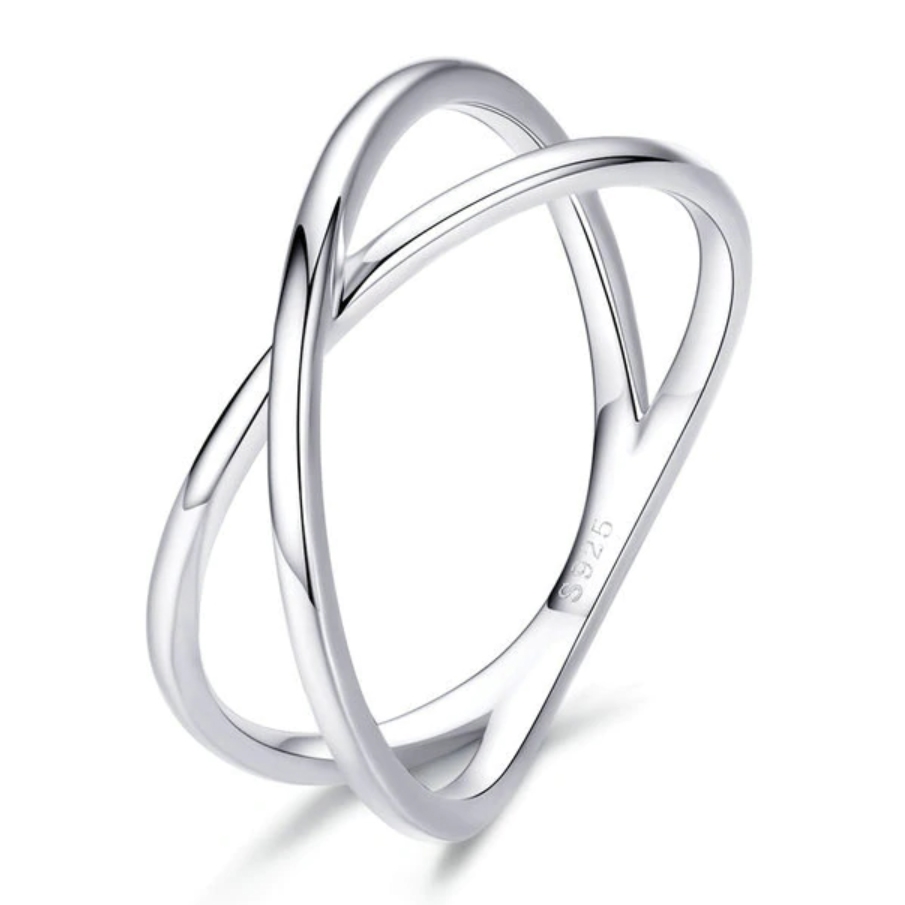 NUBIS® Stříbrný prsten s překřížením - velikost 57 - NB-5041-57