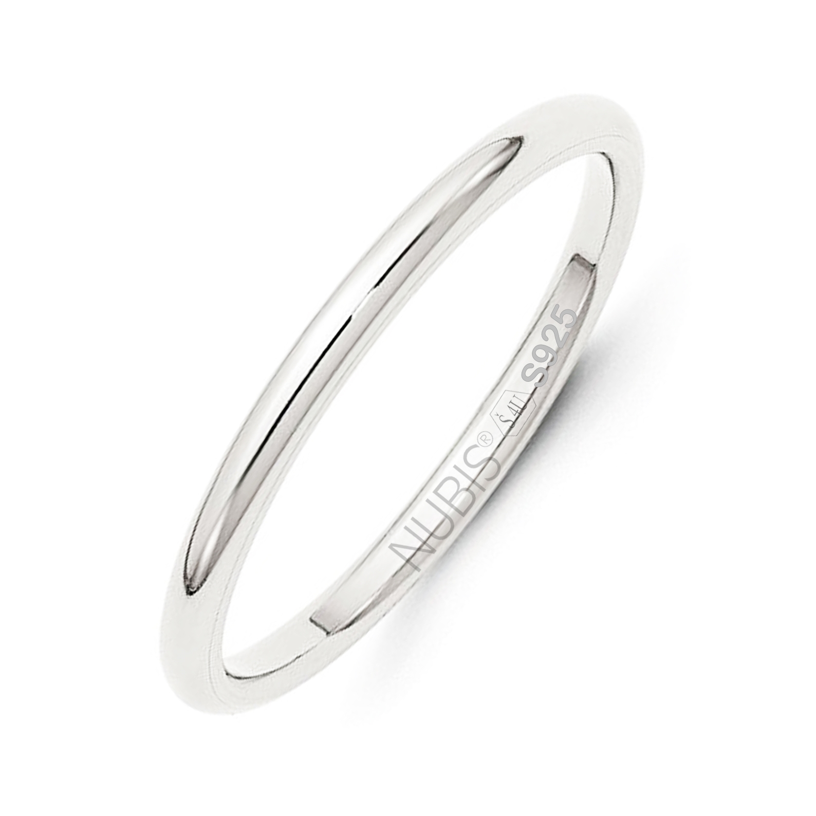 NUBIS® NB101-2 Stříbrný snubní prsten šíře 2 mm - velikost 52 - NB101-2-52