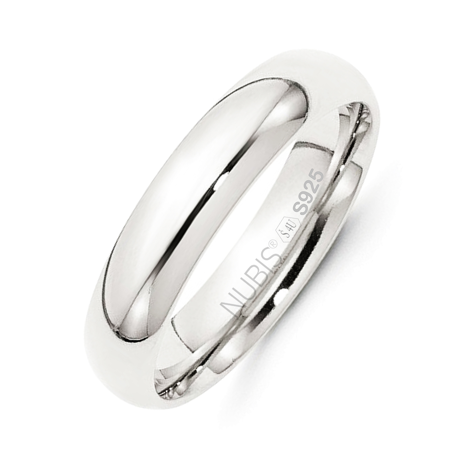 NUBIS® NB101-5 Stříbrný snubní prsten šíře 5 mm - velikost 49 - NB101-5-49