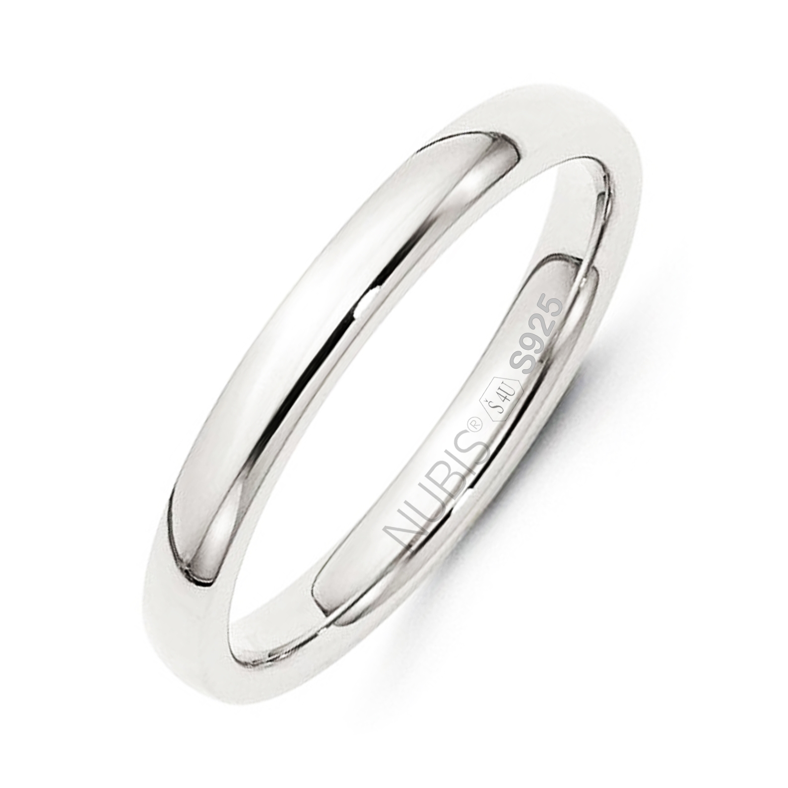 NUBIS® NB101-3 Stříbrný snubní prsten šíře 3 mm - velikost 53 - NB101-3-53