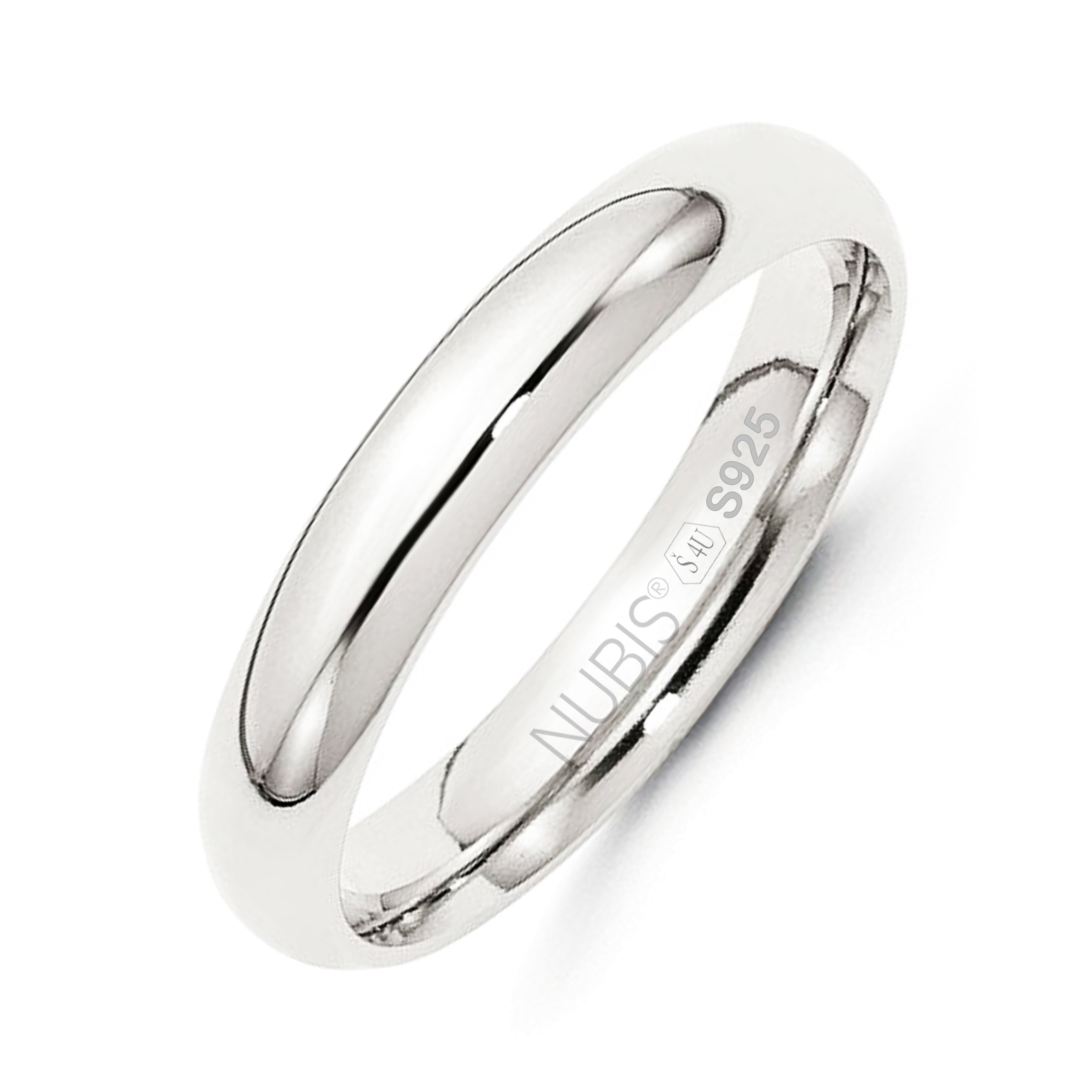 NUBIS® NB101-4 Stříbrný snubní prsten šíře 4 mm - velikost 56 - NB101-4-56