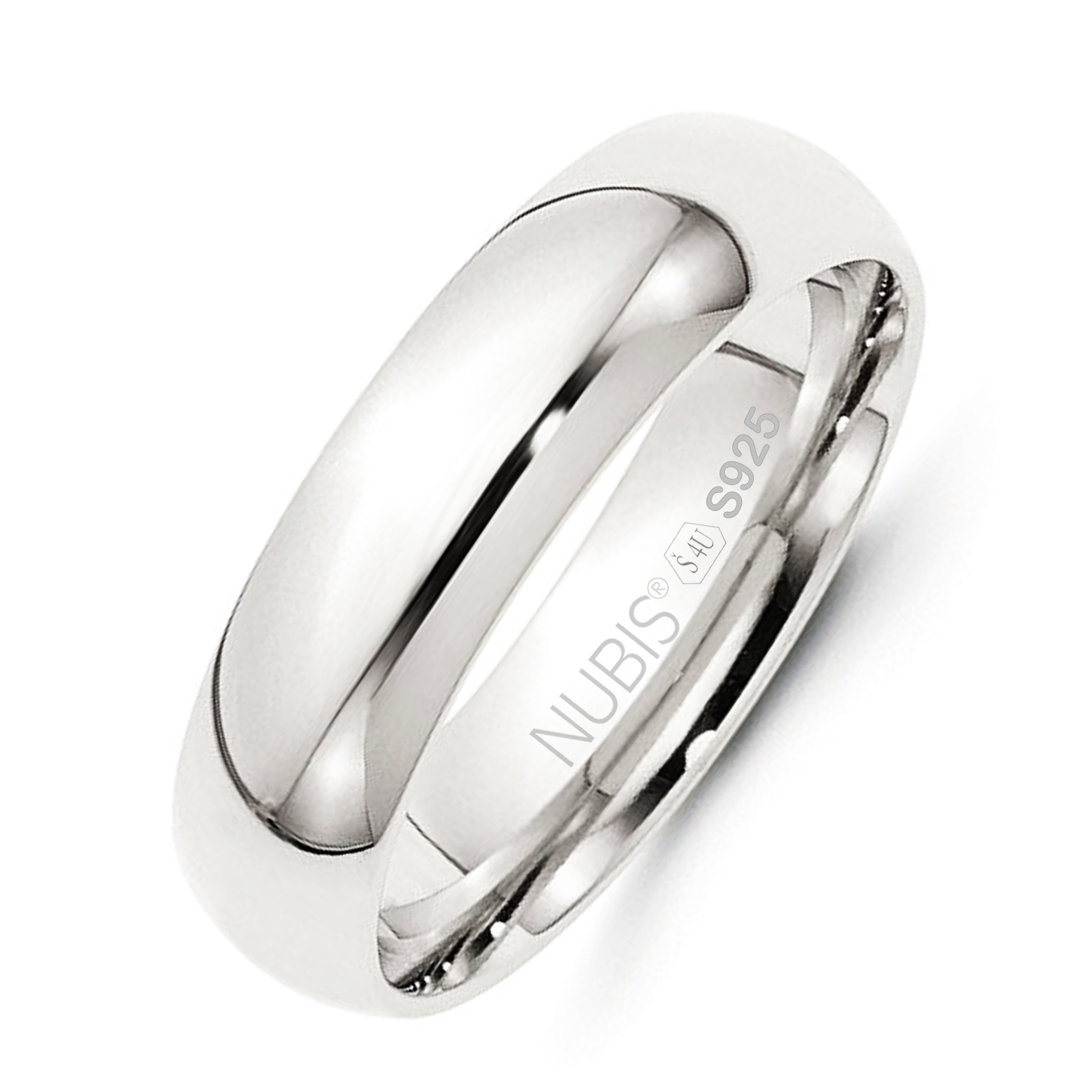 NUBIS® NB101-6 Stříbrný snubní prsten šíře 6 mm - velikost 55 - NB101-6-55