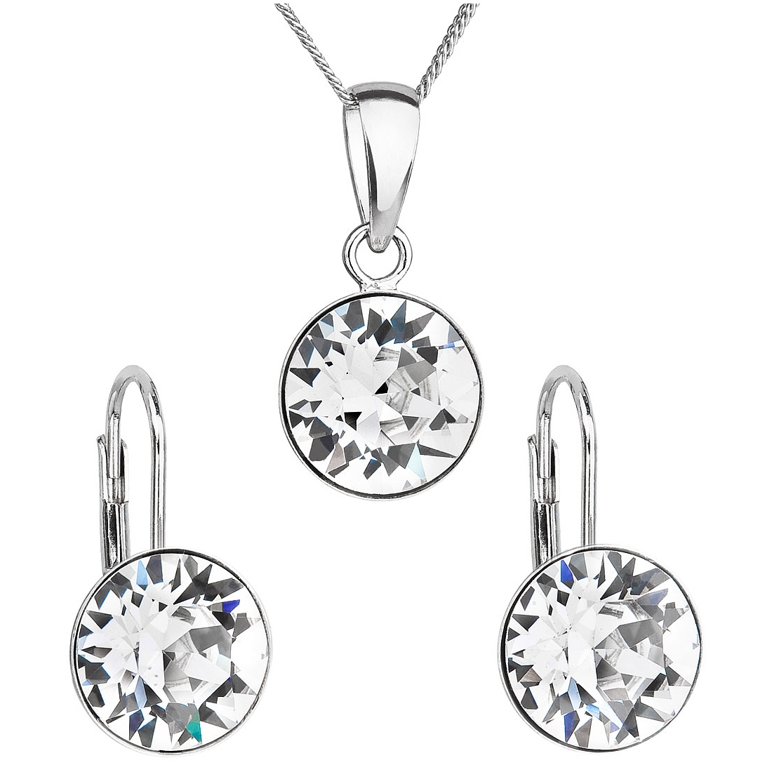Sada strieborných šperkov s kameňmi Crystals from Swarovski ® Crystal