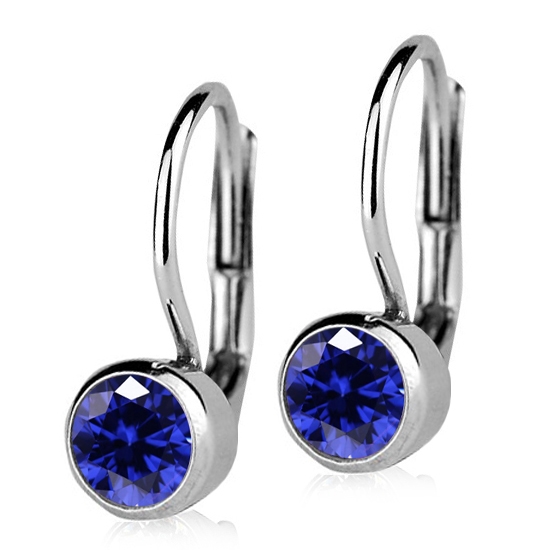 Šperky4U Stříbrné náušnice s modrými kameny 5 mm - ZB23066-B