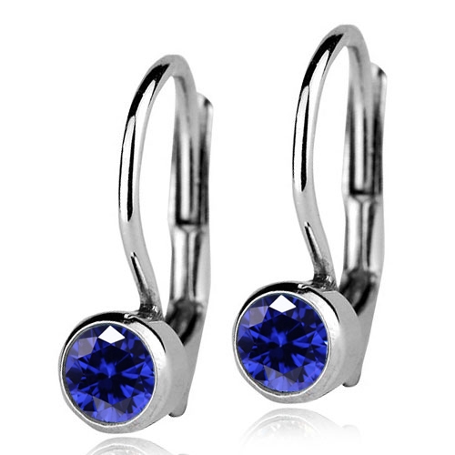 Šperky4U Stříbrné náušnice s tmavě modrými kamínky 4 mm - ZB23067-B