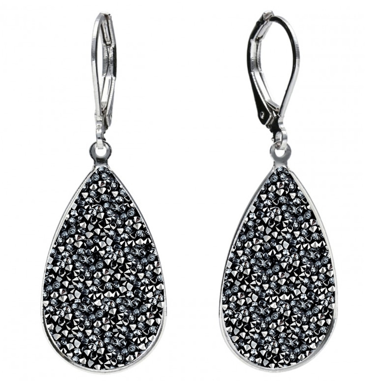 Náušnice Crystals from Swarovski® GREY METALISÉE